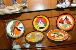 Five Wedgewood Reproduction Clarice Cliff Bizarre