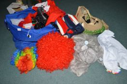 Large Bag of Fancy Dress Outfits & Wigs etc