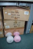 36 Pink & White Glass Vases