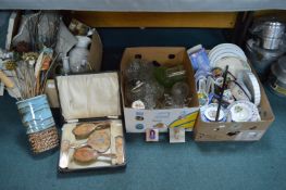 Three Boxes of Household Goods including Pottery G