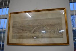 Framed Birdseye View of Kingston upon Hull (some damage)