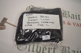 *Two Pack of Ellen Reyes Fleece Lined Seamless Leggings Size Large - Black