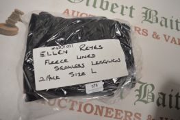 *Two Pack of Ellen Reyes Fleece Lined Seamless Leggings Size Large - Black