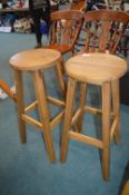 *Pair of Wooden Bar Stools