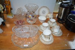 Glass Vases Dishes & Part Tea Sets etc