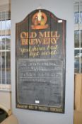 Old Mill Brewery Menu Board