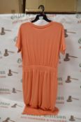 *Mondetta Ladies Dress with Elastic Waist Orange Size: Medium