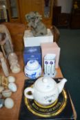 Ringtons Teapot & Caddy plus Vases & Elephant Orna