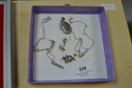 Sterling Silver Neckchains, Locket, and Earrings