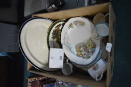 Pottery Meat Plates plus Commemorative Mugs etc