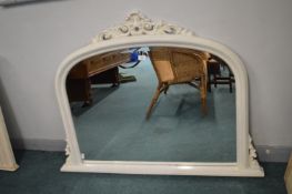 Cream Painted Bevelled Edge Overmantel Mirror