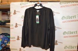 *Ella Moss Long Sleeve Button Up Top Size: XL - Black