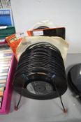 Vintage Record Rack Containing 7” Singles