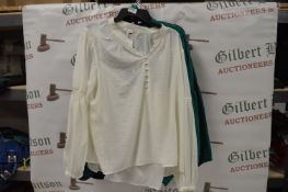*Ella Moss Long Sleeve Button Up Top Size: XL - Cream