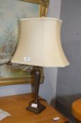 Brass Table Lamp with Cream Shade