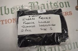 *Two Pack of Ellen Reyes Fleece Lined Seamless Leggings Size Small - Black