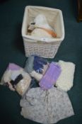 Basket of Lace & Assorted Fabrics