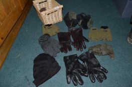 Basket of Outdoor Gloves and Gators, etc.