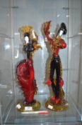 Pair of Murano Glass Flamenco Dancers (one AF)