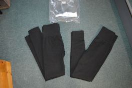 *2x Ellen Reyes Lady's Black Fleece Leggings Size:
