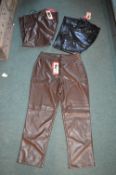 *3x Hilary Radley Faux Leather Trousers Size: M