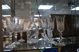 Bohemia Crystal Decanter and Wine Glass Set