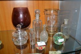 Glass Bottles and Vases etc.