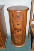 Circular Solid Wood Drawer Unit
