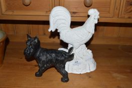 Cast Iron Cockerel Doorstop and a a Cheeky Dog Doo