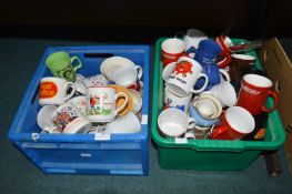 Two Boxes of Advertising Mugs, etc.