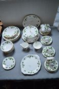 Colclough Ivy Pattern Tableware Including Cake Sta