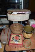 Vintage Sewing Baskets and Contents