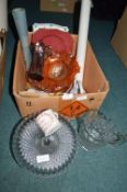 Glassware Including Cake Stands, plus Decorative P