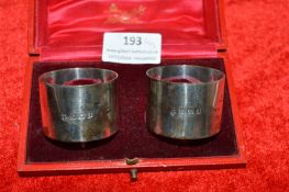 Pair of Hallmarked Sterling Silver Napkin Rings wi