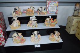 Nine Boxed Small Moo Moos Cow Figures