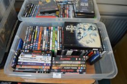 Two Storage Boxes Containing DVDs Including Star W