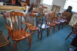 Seven Wooden Kitchen Chairs