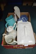 Pottery Teapots, Bread Bin, etc.