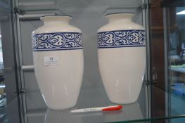 Pair of Hornsea Pottery Kensington Pattern Vases