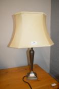 Brass Table Lamp with Cream Shade