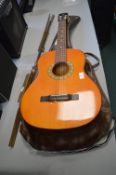 Acoustic Guitar with Bag and Music Stand