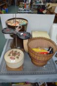 Vintage Sewing Boxes and Accessories, plus a Quilt