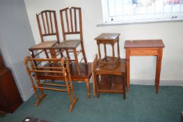 Period Coffee Table, Chairs, Towel Rail, etc.