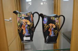 Pair of Oriental Style 1930's Jugs