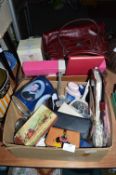 Case and a Box of Vintage Toiletries and Bags etc.