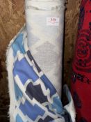 *10m X 1.4m Roll of Blue Printed Furnishing Fabric