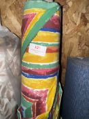 *35m X 1.4m Roll of Multicoloured Patterned Fabric