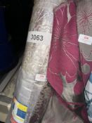 *20m X 1.4m Roll of Burgundy Silver Curtain Type Fabric