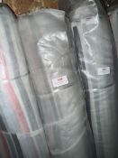 *40m X 3m Roll of Red, Black, Silver On White Background Organza Transparent Design Fabric