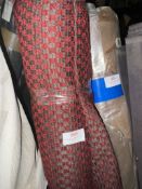 *5m X 1.4m Roll of Red And Grey Upholstery Fabric